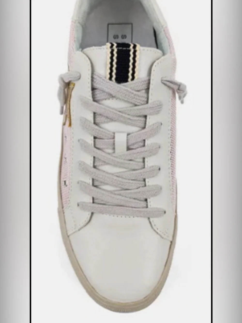 ShuShop Light Mauve Gold Star Low-Top Canvas Sneakers: 6.5